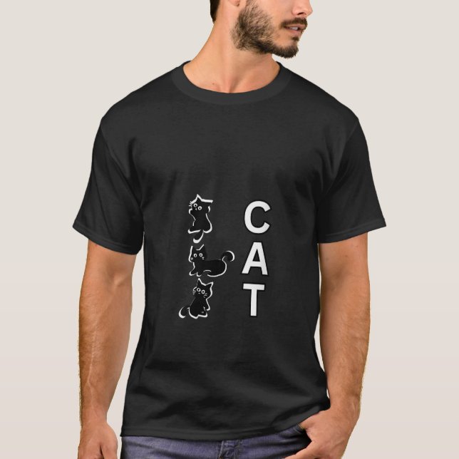 Camiseta Mulheres TRÊS Gatinhos Negras Gincas CAT V (Frente)