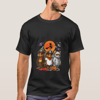 Camiseta Mulheres Três Muskrats Engraçados Figurino Pirata 
