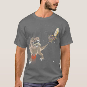Camiseta Mulheres Trex Trex Trex Dinossaur Jogando Basquete