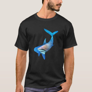 Camiseta Mulheres Tubarões Silhueta 01 Mulheres Adultas