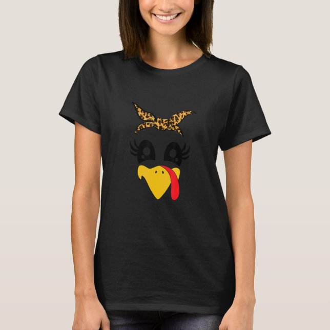 Camiseta Mulheres Turquia Face Banda-Cabeça-Leopardo Dia de (Frente)
