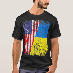 Camiseta Mulheres Ucrânia A Bandeira Ucraniana Americana Su