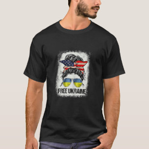 Camiseta Mulheres Ucranianas - Bandeira Americana Livre Ucr