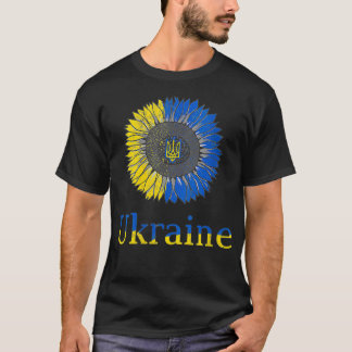 Camiseta Mulheres ucranianas Sunflower Vintage Ukrai
