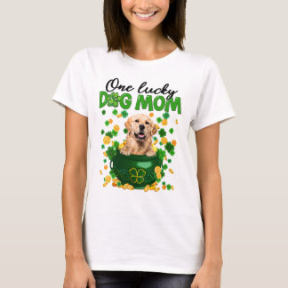 Camiseta Mulheres Um Cachorro Sortudo Mãe Ouro Retriever Mã