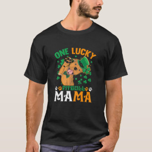 Camiseta Mulheres Um Cachorro Sortudo Mamãe Engraçada Pit
