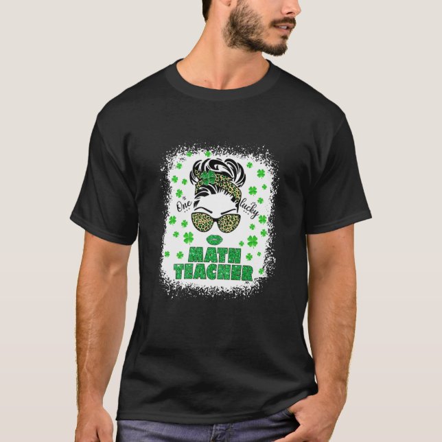 Camiseta Mulheres Um Professor De Matemática Sortudo, Messy (Frente)