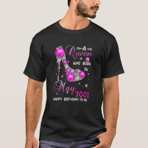 Camiseta Mulheres Uma Rainha Foi Nascer Em Maio De 2001 Alt