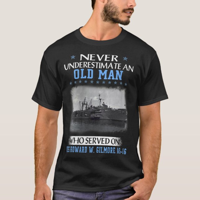 Camiseta Mulheres USS Howard W. Gilmore AS- 16 Veteranos Di (Frente)