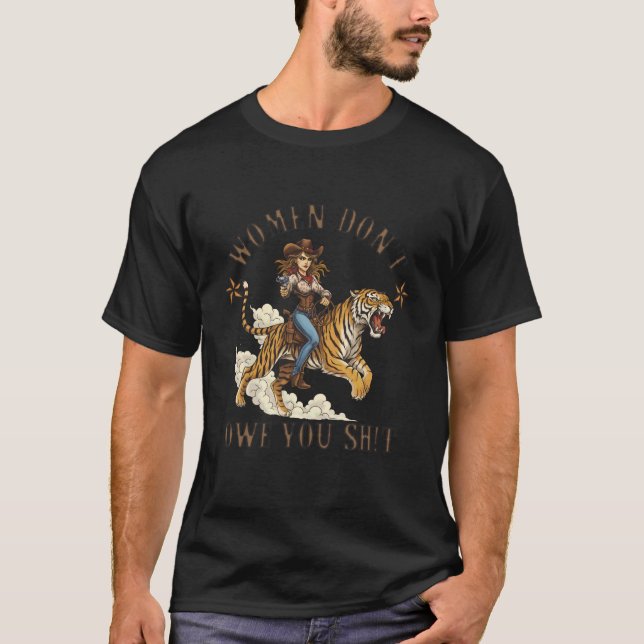 Camiseta Mulheres Vaqueiras Feministas Empoderadas Não Deve (Frente)
