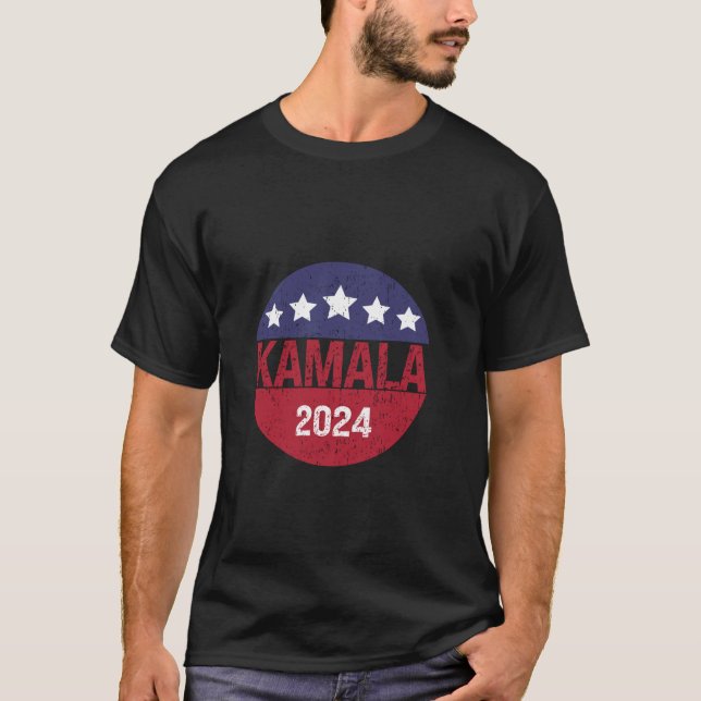 Camiseta Mulheres Varsity Kamala Harris Primeiro Presidente (Frente)