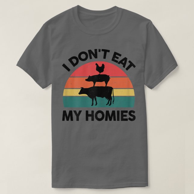 Camiseta Mulheres Vegan-Shirt Eu não como minha vegetaria d (Frente do Design)