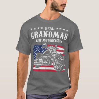Camiseta Mulheres verdadeiras avós andam de moto, patriótic