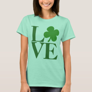 Camiseta Mulheres verdes do Dia de São Patrício do amor d