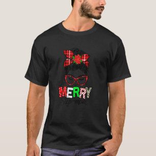 Camiseta Mulheres Vermelho Xadrez Um Alegre Passo Mamãe Coq