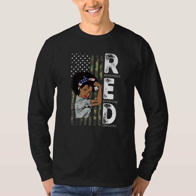 Camiseta Mulheres Veteranas Afro-Americanas Apoiam Todos Os (Frente)