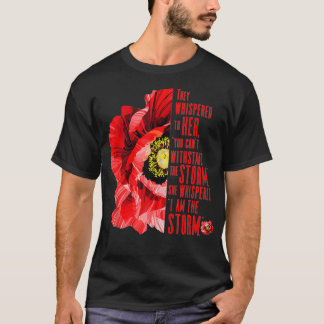 Camiseta Mulheres, Veteranos, papoila vermelha, eu sou a te