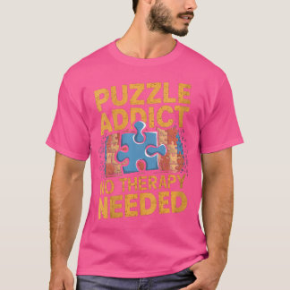 Camiseta Mulheres Viciadas em Puzzles Sem Terapia Necessári