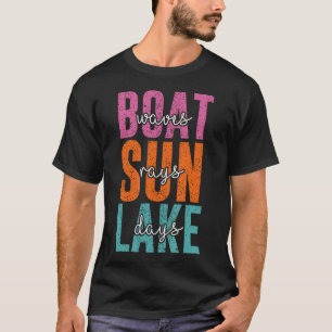 Camiseta Mulheres Vida no Lago Ondas do Barco Raios de Sol