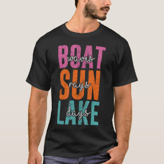 Camiseta Mulheres Vida no Lago Ondas do Barco Raios de Sol