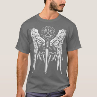 Camiseta Mulheres Viking Valhalla Valkyrie Wings Norse Myth