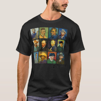 Camiseta Mulheres Vincent Van Gogh autorretratos VNeck