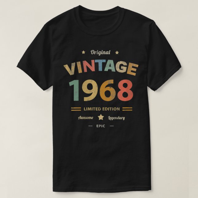 Camiseta Mulheres Vintage 1968 Legenda 54º Aniversário Espe (Frente do Design)