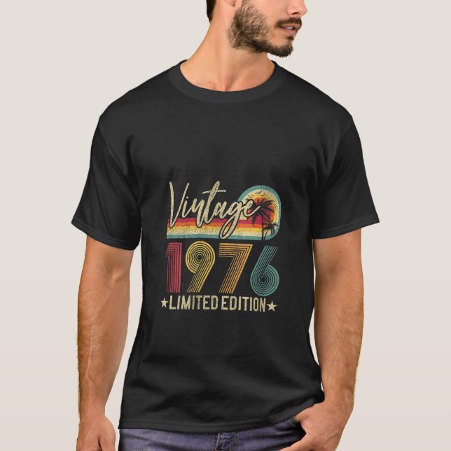 Camiseta Mulheres Vintage 1976 47º Aniversário Presente 47  (Frente)