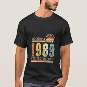Camiseta Mulheres Vintage 1989 Rockin Desde 1989 33º Aniver