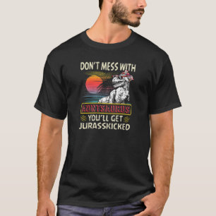 Camiseta Mulheres Vintage Auntsaurus Retro Dinossauros Love
