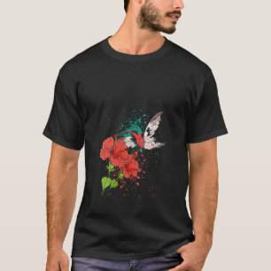 Camiseta Mulheres Vintage Aves Flores Naturais Flores Anima