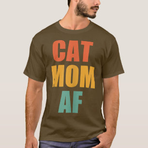 Camiseta Mulheres Vintage Cat Mãe AF Engraçada Gata Louca