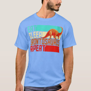 Camiseta Mulheres Vintage Comem Sono Repetir Brontosaurus V