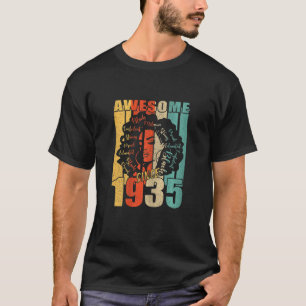 Camiseta Mulheres Vintage Incrível Desde 1935 Melanina Negr