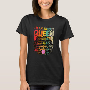 Camiseta Mulheres Vintage Melanin Afro August Rainha Negra