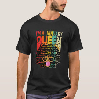 Camiseta Mulheres Vintage Melanin Afro Janeiro Rainha Negra