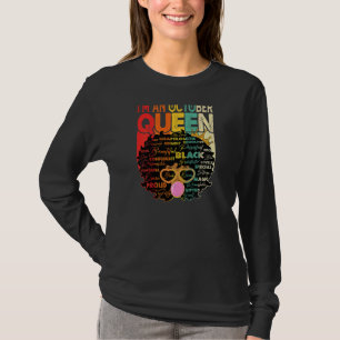Camiseta Mulheres Vintage Melanin Afro Outubro Rainha Preta