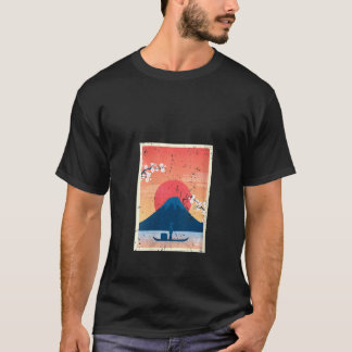 Camiseta Mulheres Vintage Monte Fuji Sun, Retro Japonês