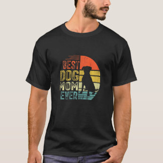 Camiseta Mulheres Vintage Pitbull Melhor Cachorro Mãe de Mã
