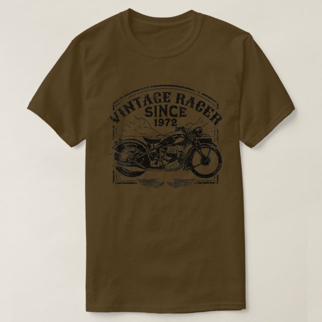 Camiseta Mulheres Vintage Racer Desde 1972 (Frente do Design)