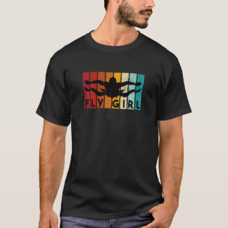 Camiseta Mulheres Vintage Retro Voar Natação Menina Bunda F