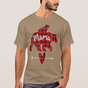 Camiseta Mulheres Xadrez Vermelha Urso da Mãe, Xadrez Verme