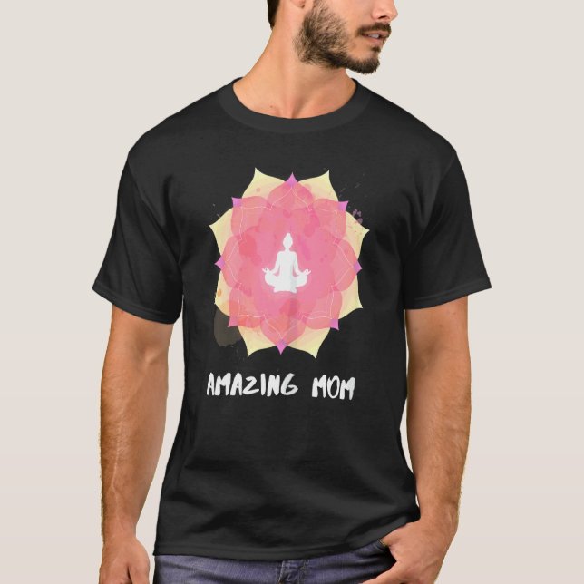 Camiseta Mulheres Yoga Mãe Dia de as mães Mandala 3 (Frente)