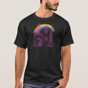 Camiseta Mulheres Yoga Verde Arco-íris 7