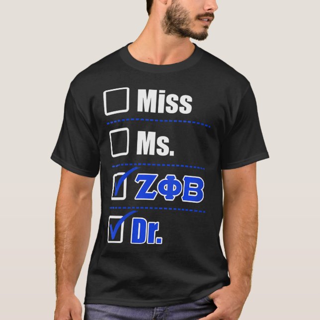 Camiseta Mulheres Zeta Phi Beta Doutora Graduação Zeta Phi  (Frente)