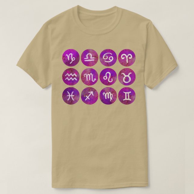 Camiseta Mulheres Zodíaco Sinais Astrologia Mulheres Teias  (Frente do Design)