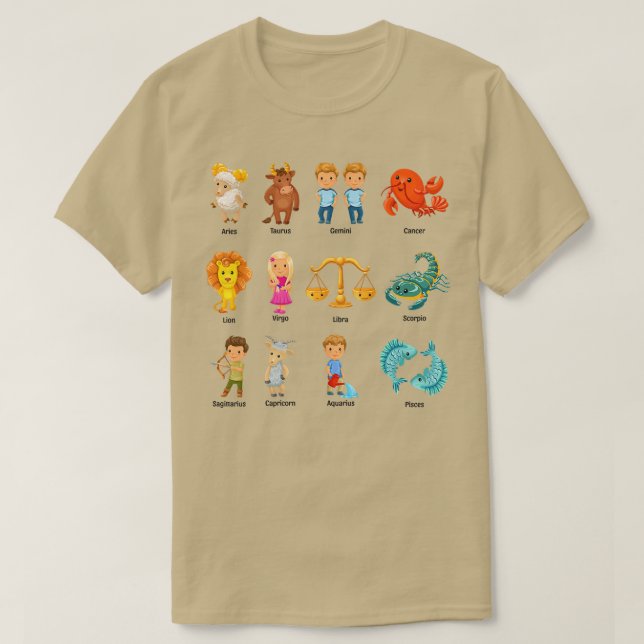 Camiseta Mulheres Zodíaco Sinais Astrologia Mulheres Teias  (Frente do Design)