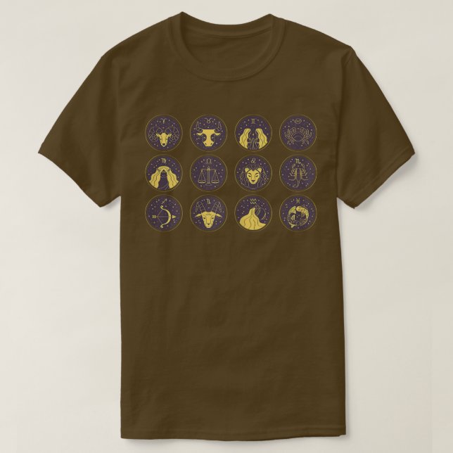 Camiseta Mulheres Zodíaco Sinais Astrologia Mulheres Teias  (Frente do Design)