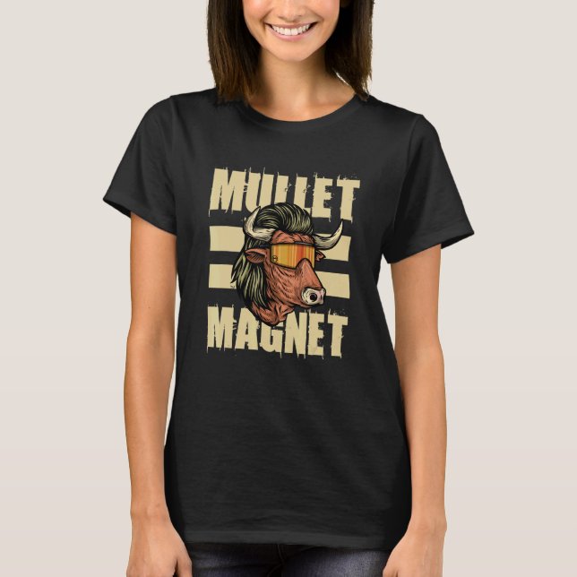 Camiseta Mullet Magnet Country Redneck Haircut (Frente)