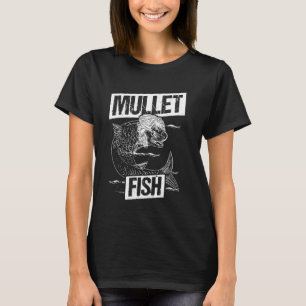 Camiseta MULLETFISH Tainha Peixe Barbeiro Estilo Retro